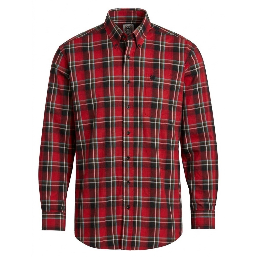 Mens Cinch M Western Button Down Red Plaid Cowboy Ranch Rodeo Farm Country